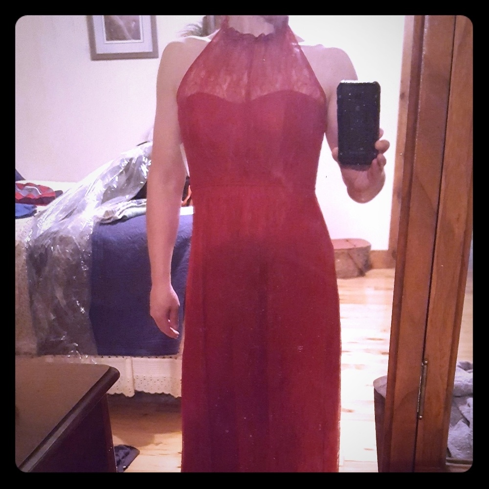 Allover Chantilly Lace Bridesmaid Dress
